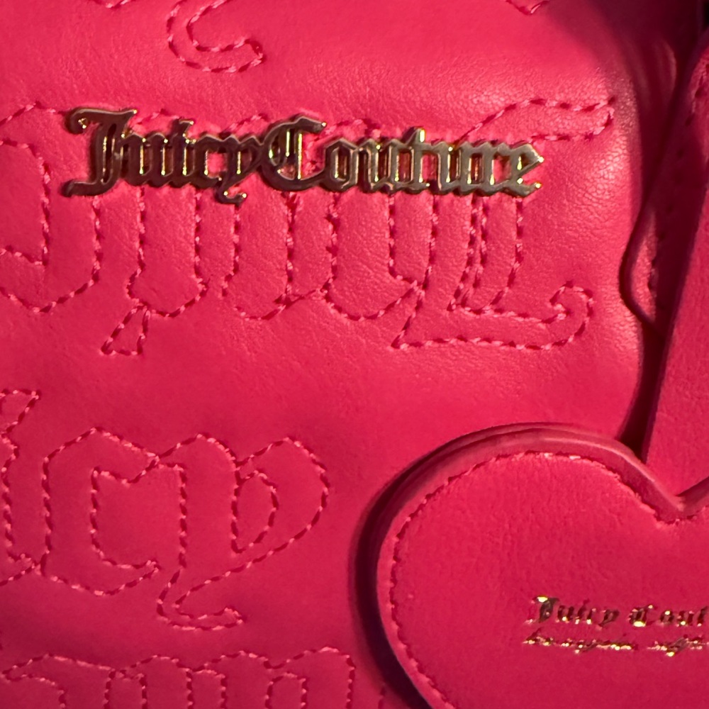 Juicy Couture NWT Beautiful Hot Pink Flash Satchel Quilted Crossbody Bag (P160) - Picture 7 of 11